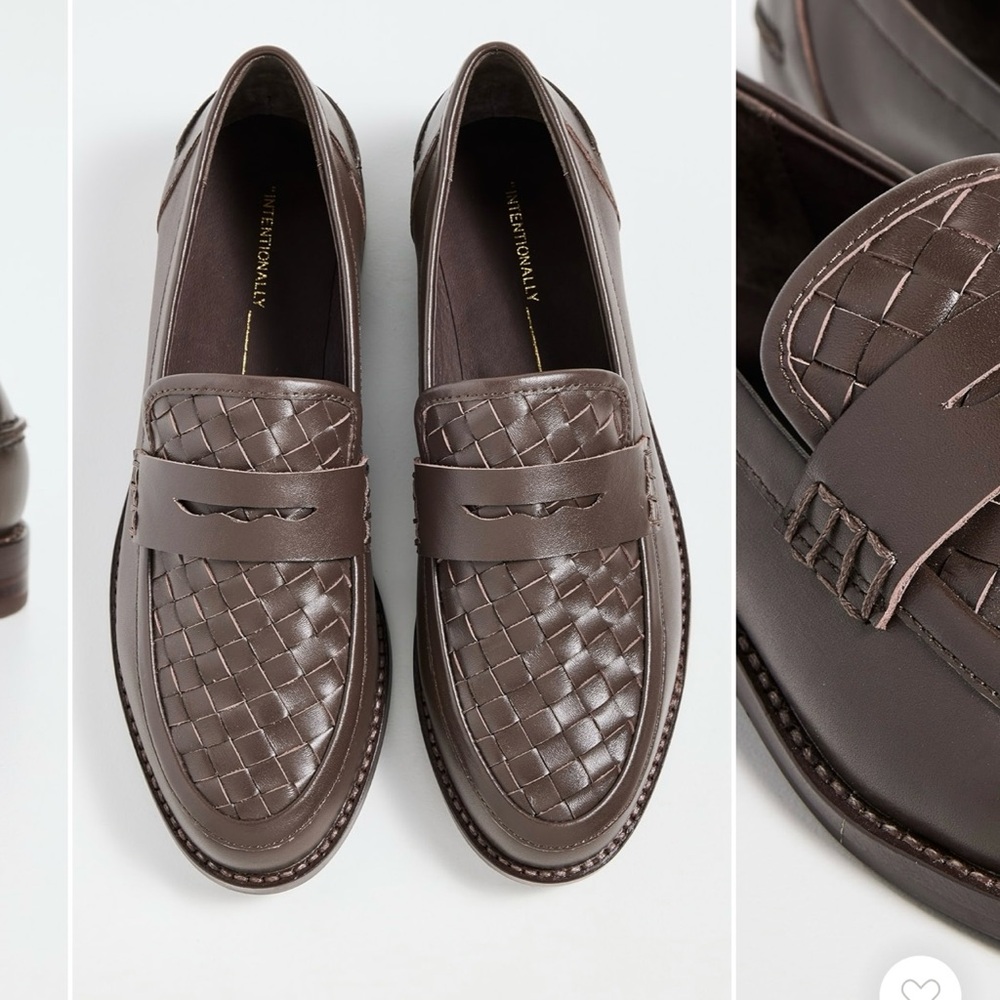 Weave Design Brown Loafers